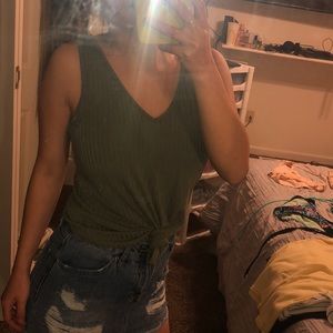 dark green tank top